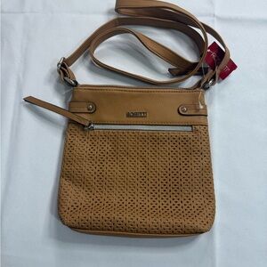 Rosetti Tan Crossbody Bag with Woven Texture